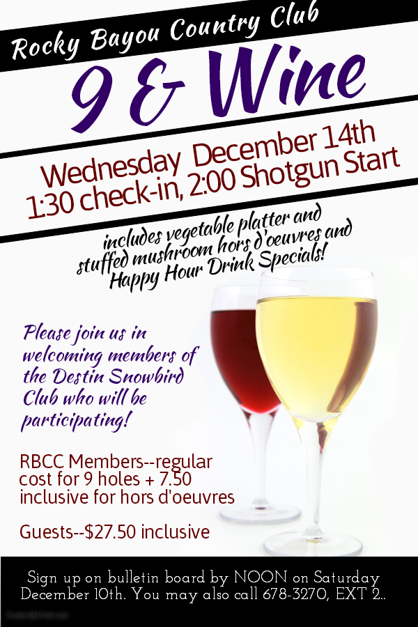 Upcoming Events - Rocky Bayou Country ClubRocky Bayou Country Club