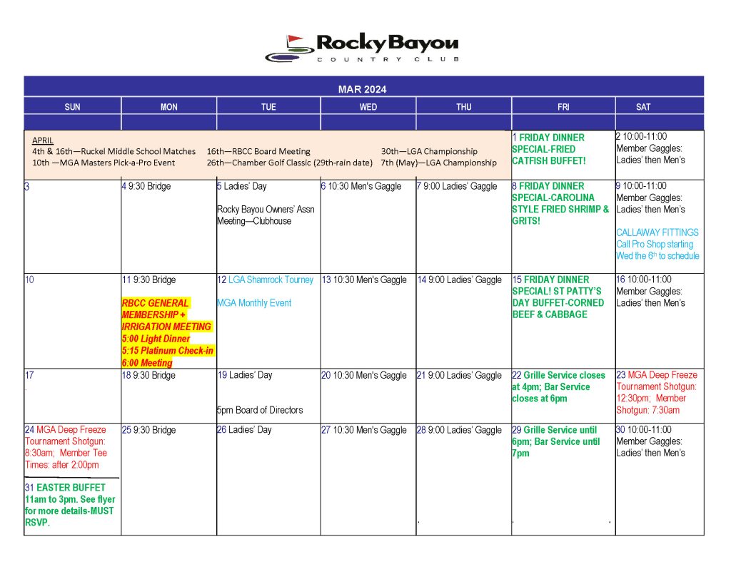 Becoming a Member - Rocky Bayou Country Club
