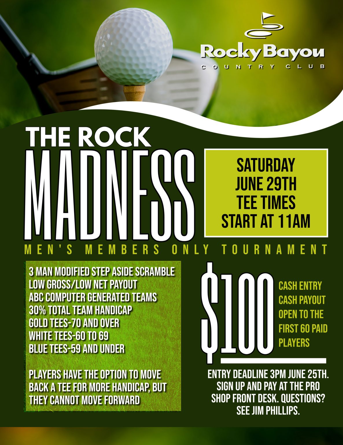 Upcoming Tournaments &amp; Events - Rocky Bayou Country Club